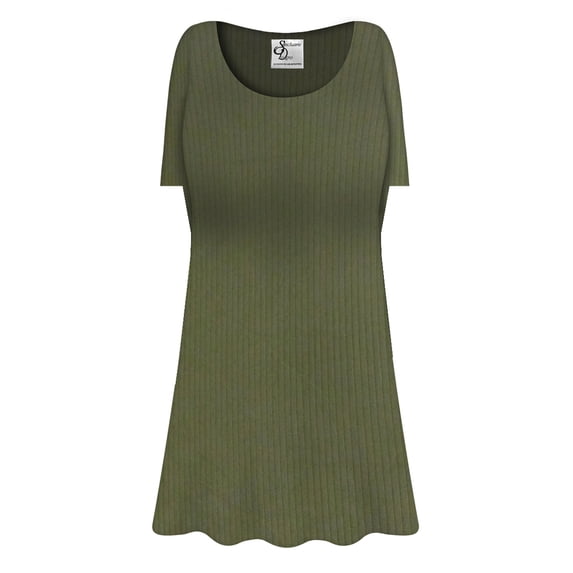 Plus size 0x Womens Short Sleeve Warm Super Soft Olive Ribbed Knit Shirts Blouses