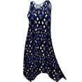 thumbnail image 1 of Plus size 1x Petite Women Sleeveless Black Diamond Print Swimsuit Cover Up Dress with Pockets, 1 of 2