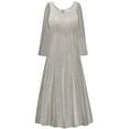 thumbnail image 1 of Plus size 1x Petite Womens Dress Essential Taupe Designer Print Long Sleeve Princess Cut, 1 of 1