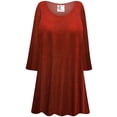 thumbnail image 1 of Plus size 1x Petite Womens Long Sleeve Molten Mandarin Tunic Tops Casual Loose Fitting Flowy Shirts Blouses, 1 of 4