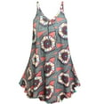 thumbnail image 1 of Plus size 1x Petite Womens Sleeveless Gan Fan Fractal Designer Print Swimsuit Cover Up Overshirt Top, 1 of 4