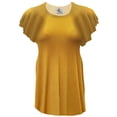 thumbnail image 1 of Plus size 1x Tall Womens Saffron Glow Tunic Tops Casual Ruffled Sleeve Shirts Blouses, 1 of 4