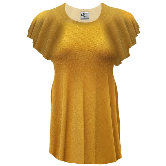 Plus size 1x Tall Womens Saffron Glow Tunic Tops Casual Ruffled Sleeve Shirts Blouses