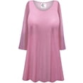thumbnail image 1 of Plus size 1x Womens Long Sleeve Soft Pink Sparkling Designer Print Tunic Tops Casual Loose Fitting Flowy Shirts Blouses, 1 of 4