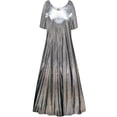 thumbnail image 1 of Plus size 2x Extra Tall Womens Dress Silver Metallic Short Sleeve Princess Cut, 1 of 4