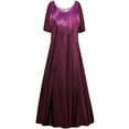 thumbnail image 1 of Plus size 2x Petite Womens Dress Burgundy Mirror Reflection Designer Print Short Sleeve Princess Cut, 1 of 1