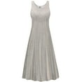 thumbnail image 1 of Plus size 2x Tall Womens Dress Essential Taupe Designer Print Sleeveless Princess Cut, 1 of 1