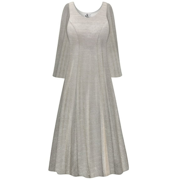 Plus size 3x Extra Tall Womens Dress Essential Taupe Designer Print Long Sleeve Princess Cut