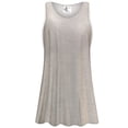 thumbnail image 1 of Plus size 3x Extra Tall Womens Sleeveless Essential Taupe Designer Print Tunic Tops Casual Loose Fitting Flowy Shirts Blouses, 1 of 1