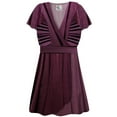 thumbnail image 1 of Plus size 3x Extra Tall Womens Top Burgundy Mirror Reflection Designer Print Slinky Magic Babydoll Short Sleeve, 1 of 1