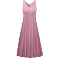 thumbnail image 1 of Plus size 3x Tall Womens Dress Soft Pink Sparkling Designer Print Sleeveless High V-Neck Princess Cut, 1 of 4
