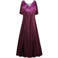 thumbnail image 1 of Plus size 5x Womens Dress Burgundy Mirror Reflection Designer Print Short Sleeve High V-Neck Princess Cut, 1 of 1