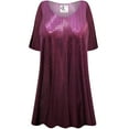 thumbnail image 1 of Plus size 5x Womens Short Sleeve Burgundy Mirror Reflection Designer Print Tunic Tops Casual Loose Fitting Flowy Shirts Blouses, 1 of 1
