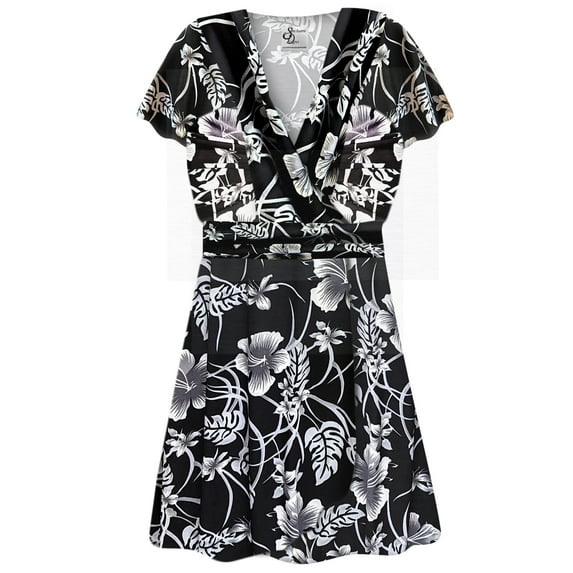 Plus size 6x Extra Tall Womens Top Silver Magnolia Designer Print Slinky Magic Babydoll Short Sleeve