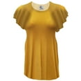 thumbnail image 1 of Plus size 6x Womens Saffron Glow Tunic Tops Casual Ruffled Sleeve Shirts Blouses, 1 of 4