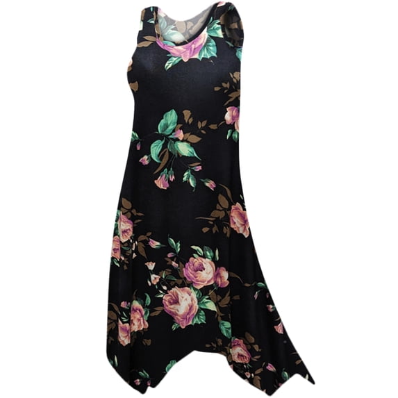 Plus size 8x Extra Tall Womens Sleeveless Rosalinda Floral Print Swimsuit Cover Up Dress with Pockets