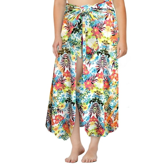 Plus size 8x Womens Hawaiian Memories Designer Print Swimsuit Cover Up Sarong