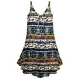 thumbnail image 1 of Plus size 8x Womens Sleeveless Desert Oasis Designer Print Swimsuit Cover Up Overshirt Top, 1 of 1