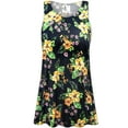thumbnail image 1 of Plus size 9x Extra Tall Womens Sleeveless Black Floral Tunic Tops Casual Loose Fitting Flowy Shirts Blouses, 1 of 4