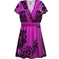 thumbnail image 1 of Plus size 9x Womens Top Black PInk Rose Slinky Magic Babydoll Short Sleeve, 1 of 4