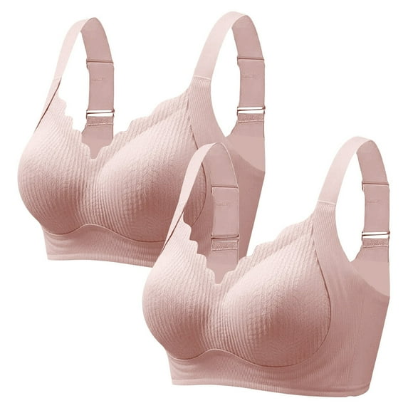 Plus size Bras for Women Plus Size Thin Breathable Beauty Back Minimizer Bra Wireless Bras