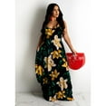 thumbnail image 1 of Plus size Europe and the United States cross-border plus size summer new station flower print loose slip dress long skirt, 1 of 8