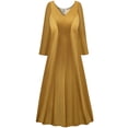 thumbnail image 1 of Plus size Extra Tall Womens Dress Saffron Glow Long Sleeve High V-Neck Princess Cut, 1 of 4