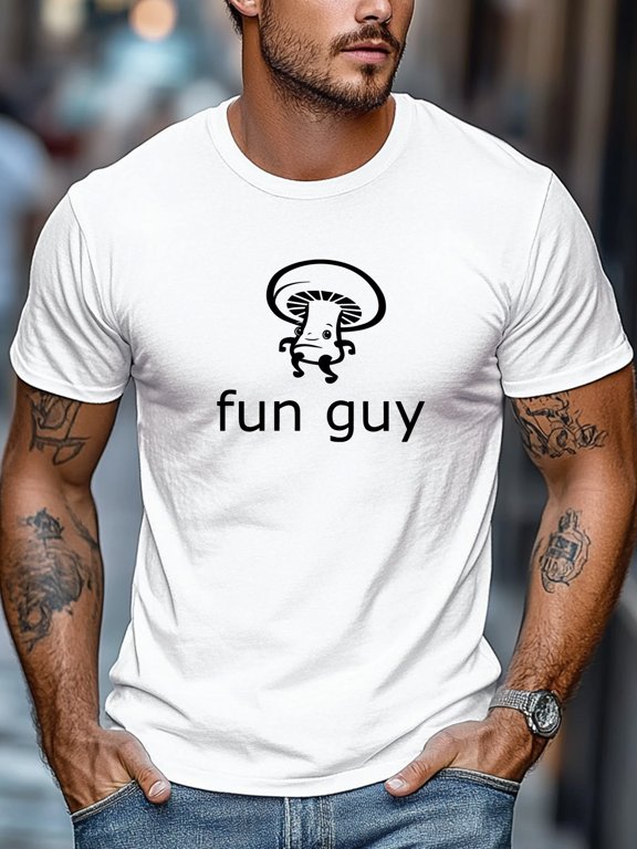 Plus-size Men's T-shirt, Comfortable and Versatile, Relaxed and Casual, Men's "fun Guy" Graphic Summer Casual Crew Neck Short-sleeve T-shirt, PLUS SIZE
