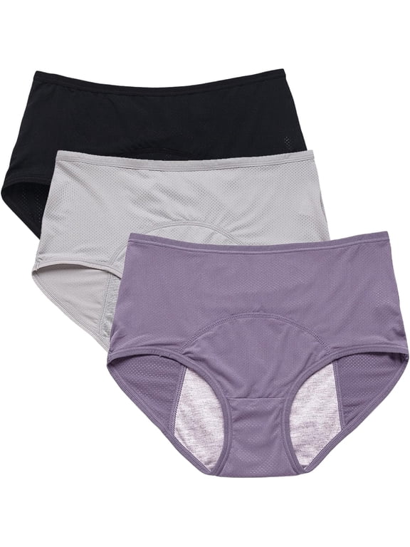 Plus size Panties for Women Over 60 Leak proof Ladies Underwear Washable,Cotton Incontinence Underwear for Women, Middle Waisted Panties for Women over 60, Reusable Protective Briefs