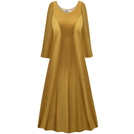 Plus size Tall Womens Dress Saffron Glow Long Sleeve Princess Cut