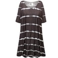 thumbnail image 1 of Plus size Tall Womens Short Sleeve Brown Wavelength Print Tunic Tops Casual Loose Fitting Flowy Shirts Blouses, 1 of 4