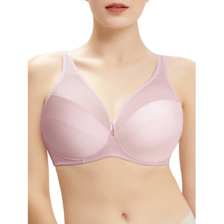 Plus size bras for women underwire women's minimizer bra bralettes for women with support lifting bras for sagging breasts wire minimizing bra for large breasts Dark Pink 44D 44 D