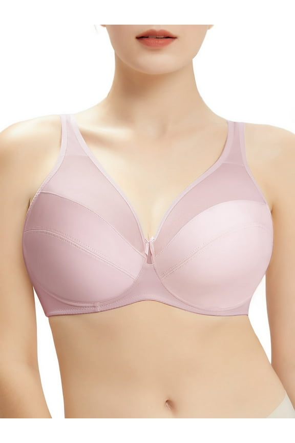 Plus size bras for women underwire women's minimizer bra bralettes for women with support lifting bras for sagging breasts wire minimizing bra for large breasts Dark Pink 34G 34 G