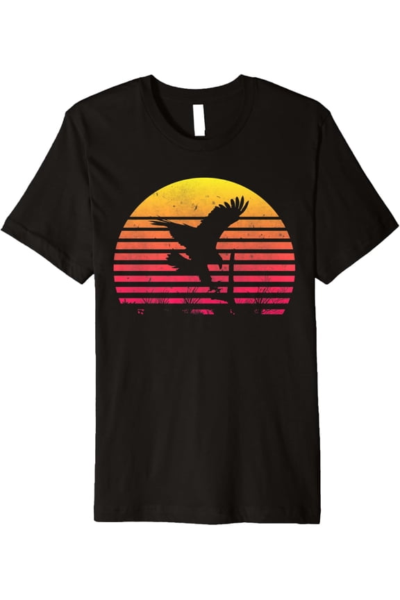 Plus size clothing Retro Hawk Sunset Vintage Bird Lover Hawk Whisperer 70s 80s Premium T-Shirt