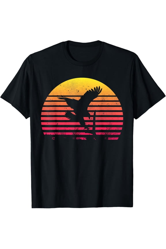 Plus size clothing Retro Hawk Sunset Vintage Bird Lover Hawk Whisperer 70s 80s T-Shirt
