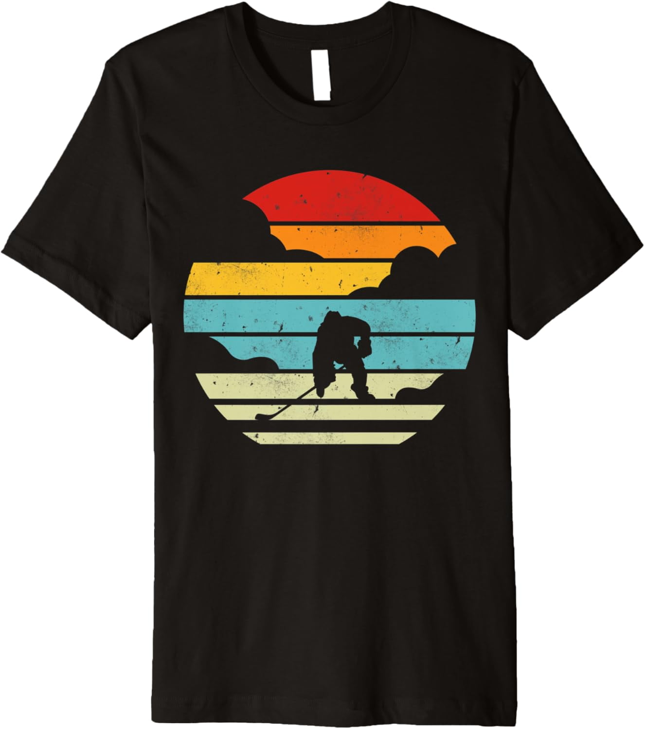 NCAA Retro Ice Hockey T-Shirt - Team Color College University Graphic Tee, Unisex Fit