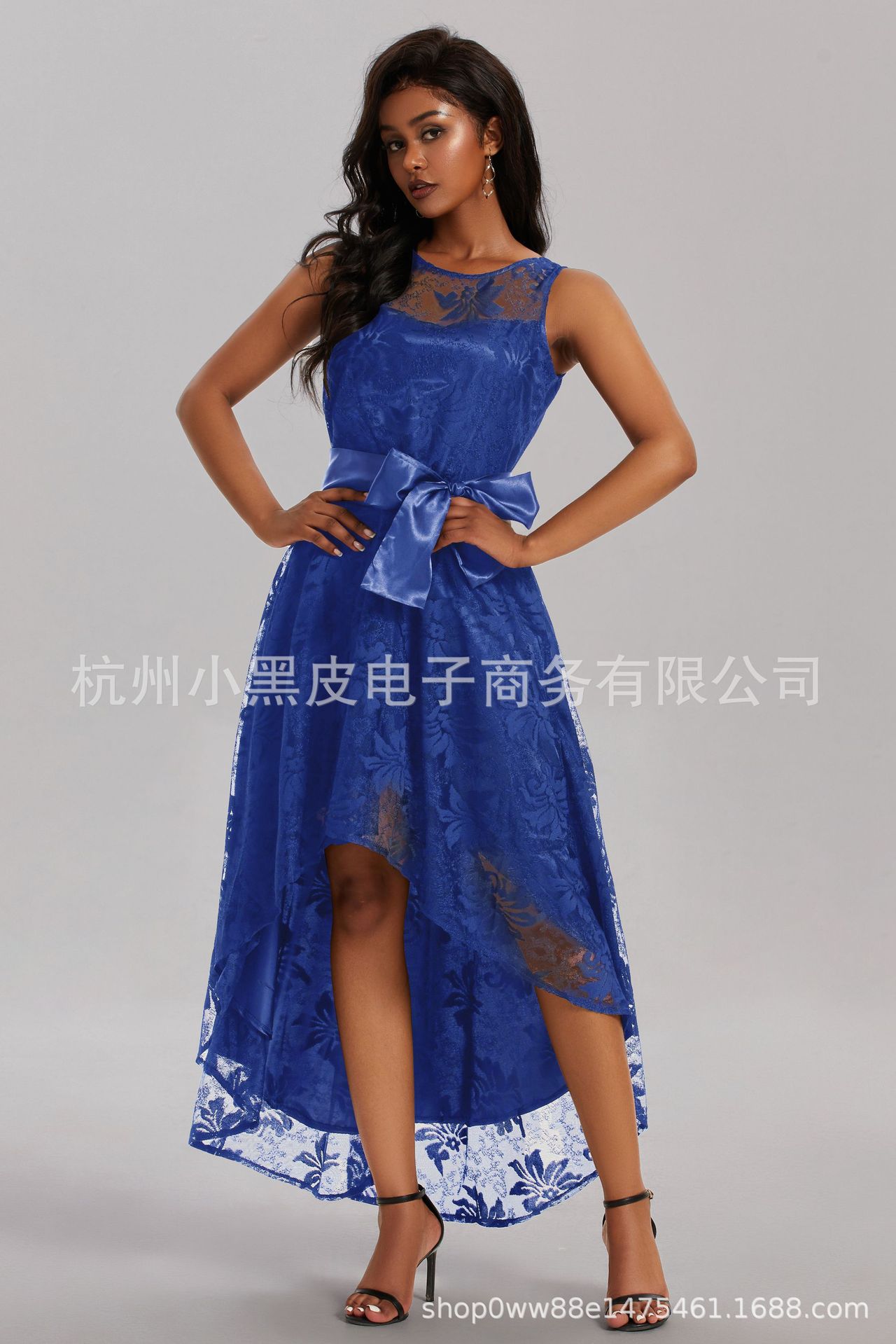 Plus size foreign trade European and American sexy lace stitching front