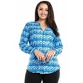 thumbnail image 1 of Plus size long sleeve zig zag print button down top, 1 of 3