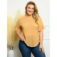 thumbnail image 1 of Plus size solid sleeve ruffle hoodie top, 1 of 2