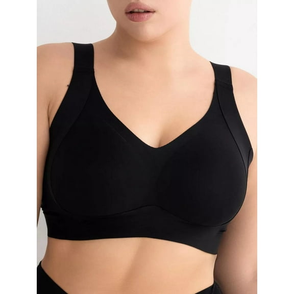 Plus size women's everyday bra, full cup soft sleep bra without wire