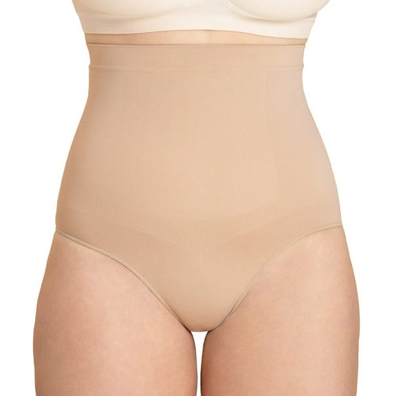 Plus size women's solid color high waist tummy control briefs