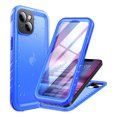 thumbnail image 1 of PlusAcc For iPhone 14 Waterproof Shockproof Dustproof Case with Built-in Clear Screen Protector Rugged Cover - Blue, 1 of 8