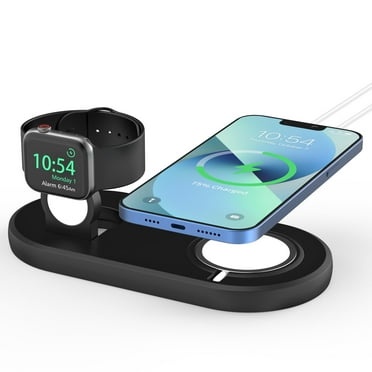 PlusAcc Magnetic Fast Wireless Charger Stand for iPhone 16 15 14 13 12 Pro Max iWatch Ultra/Ultra2/9/8/SE3/SE2/7/6/SE/5/4/3/2/1
