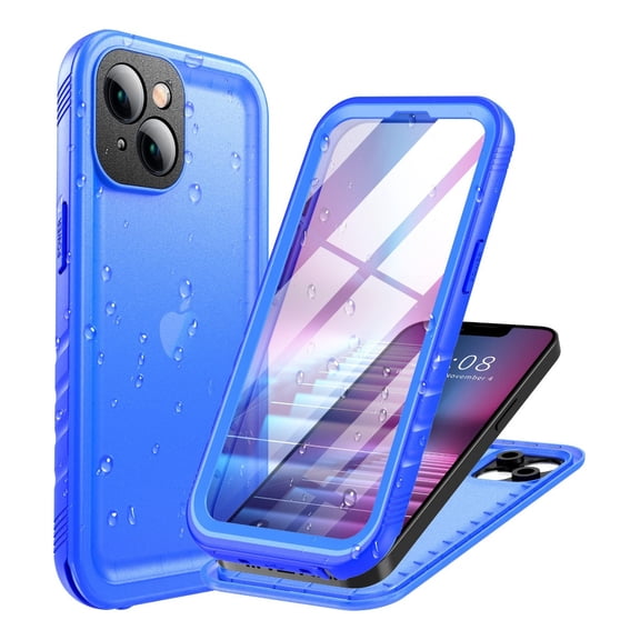 PlusAcc Waterproof Case for iPhone 13 Underwater Dustproof Antishock Hard Bumper - Blue