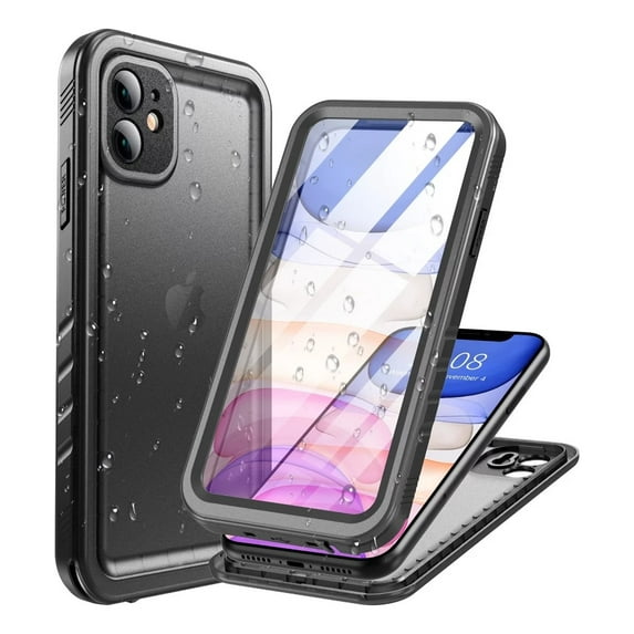 PlusAcc Waterproof Shockproof Case for iPhone 11 with Screen/Camera Protector - Black