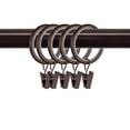 thumbnail image 1 of PlusCasa Noise-Canceling 1-1/4 inch Cocoa Curtain Rings with Clips (10 Count), 1 of 3
