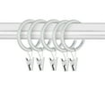 thumbnail image 1 of PlusCasa Noise-Canceling 1-1/4 inch White Curtain Rings with Clips (10 Count), 1 of 3