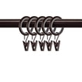 thumbnail image 1 of PlusCasa Noise-Canceling 7/8 inch Cocoa Curtain Rings with Clips (10 Count), 1 of 3