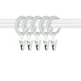 thumbnail image 1 of PlusCasa Noise-Canceling 7/8 inch White Curtain Rings with Clips (10 Count), 1 of 3
