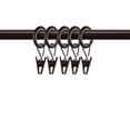 thumbnail image 1 of PlusCasa Noise-Canceling 9/16 inch Cocoa Curtain Rings with Clips (10 Count), 1 of 3